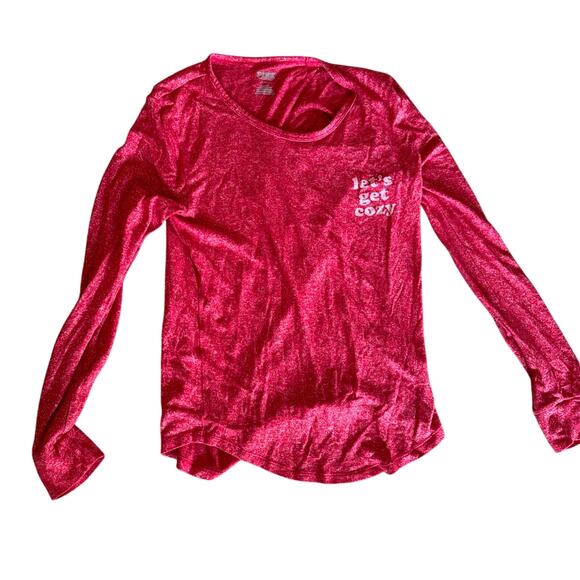 VS Pink Let’s Get Cozy Pajama Top Sz M - Picture 1 of 3